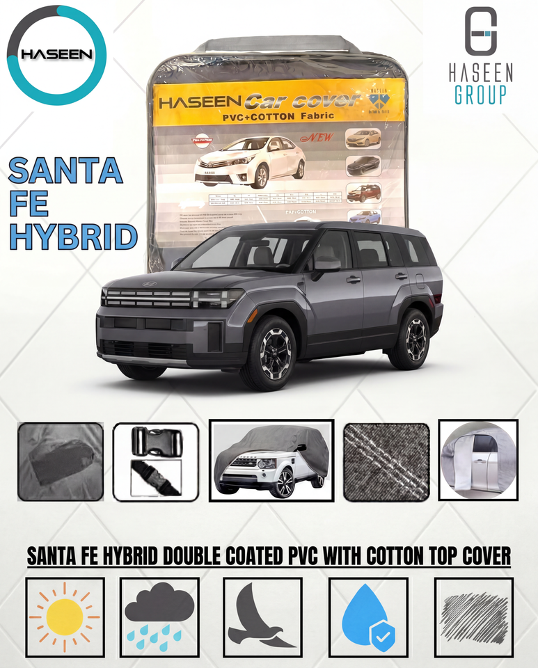 HYUNDAI SANTA-FE HYBRID  NEW DOUBLE COAT PVC WITH COTTON CAR COVERS