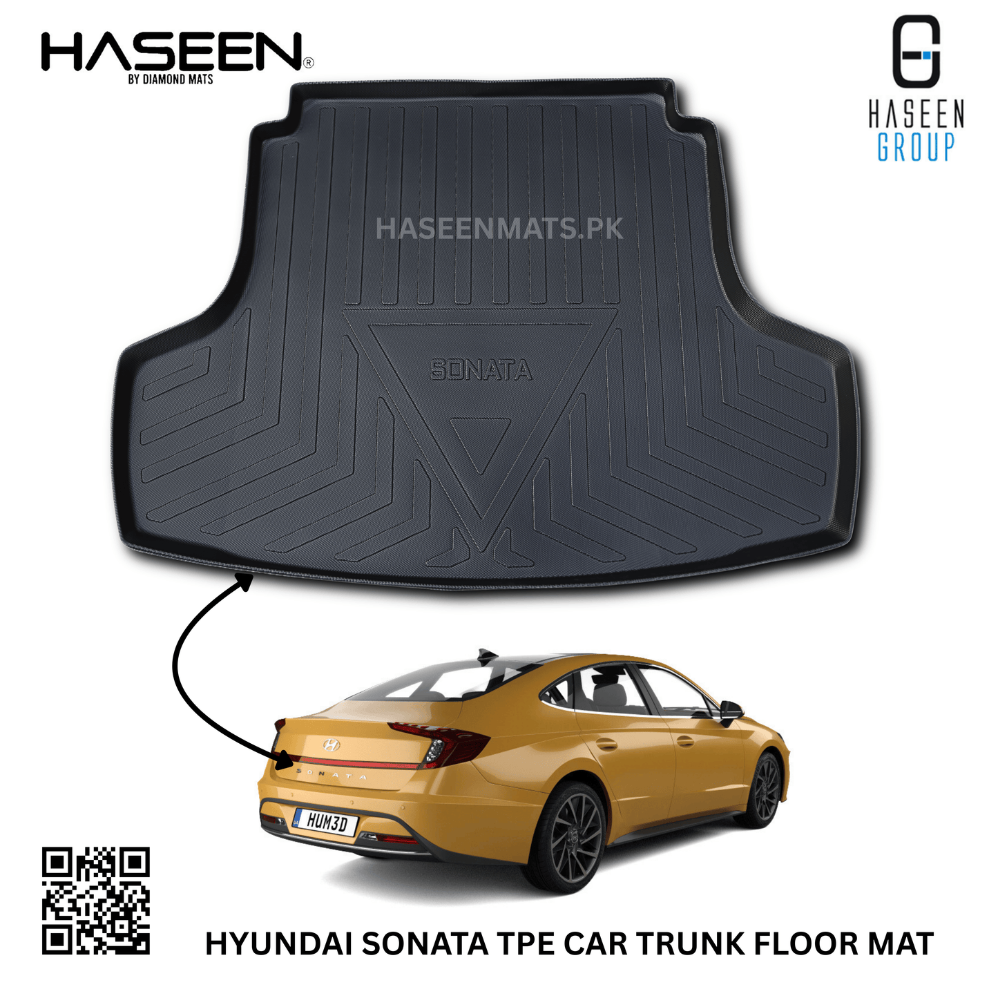 HYUNDAI SONATA 2021-2024 TPE PLASTIC CAR TRUNK MAT