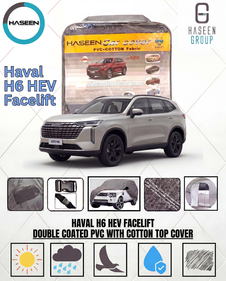 HAVAL H6 HEV FACE-LIFT NEW DOUBLE COAT PVC WITH COTTON CAR COVERS