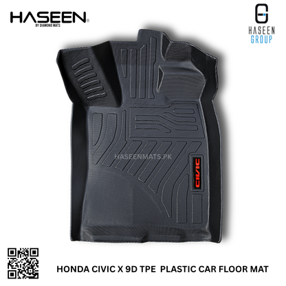 HONDA CIVIC X 2016-2021 TPE PLASTIC HEAVY DUTY 9D FLOOR MAT