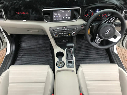 HONEYCOMB CUSTOMIZABLE RUBBER PVC ROLL DIAMOND UNIVERSAL SERIES CAR FLOOR MAT BLACK