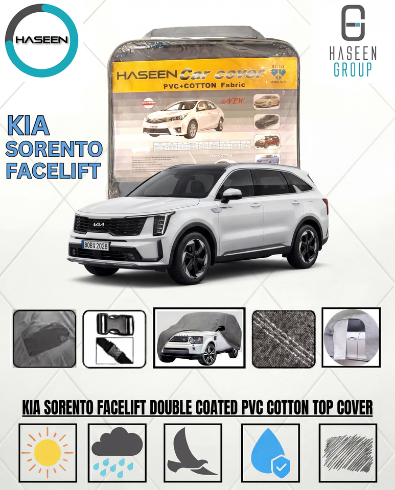KIA SORENTO FACE-LIFT  NEW DOUBLE COAT PVC WITH COTTON CAR COVERS