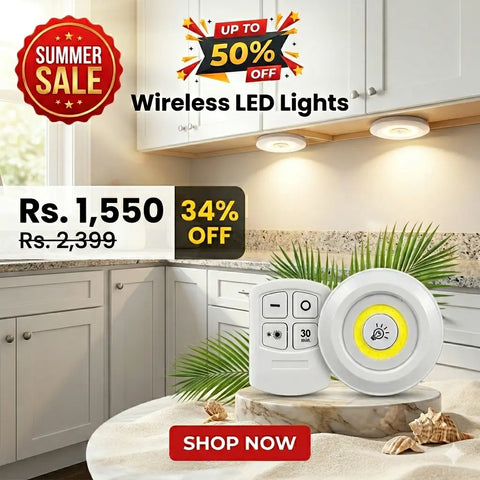 Pack of 3 Wireless LED Night Lights with Remote Control