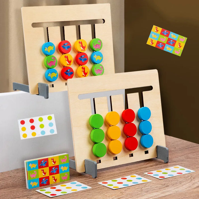Montessori Wooden Puzzle Slide Game for Kids