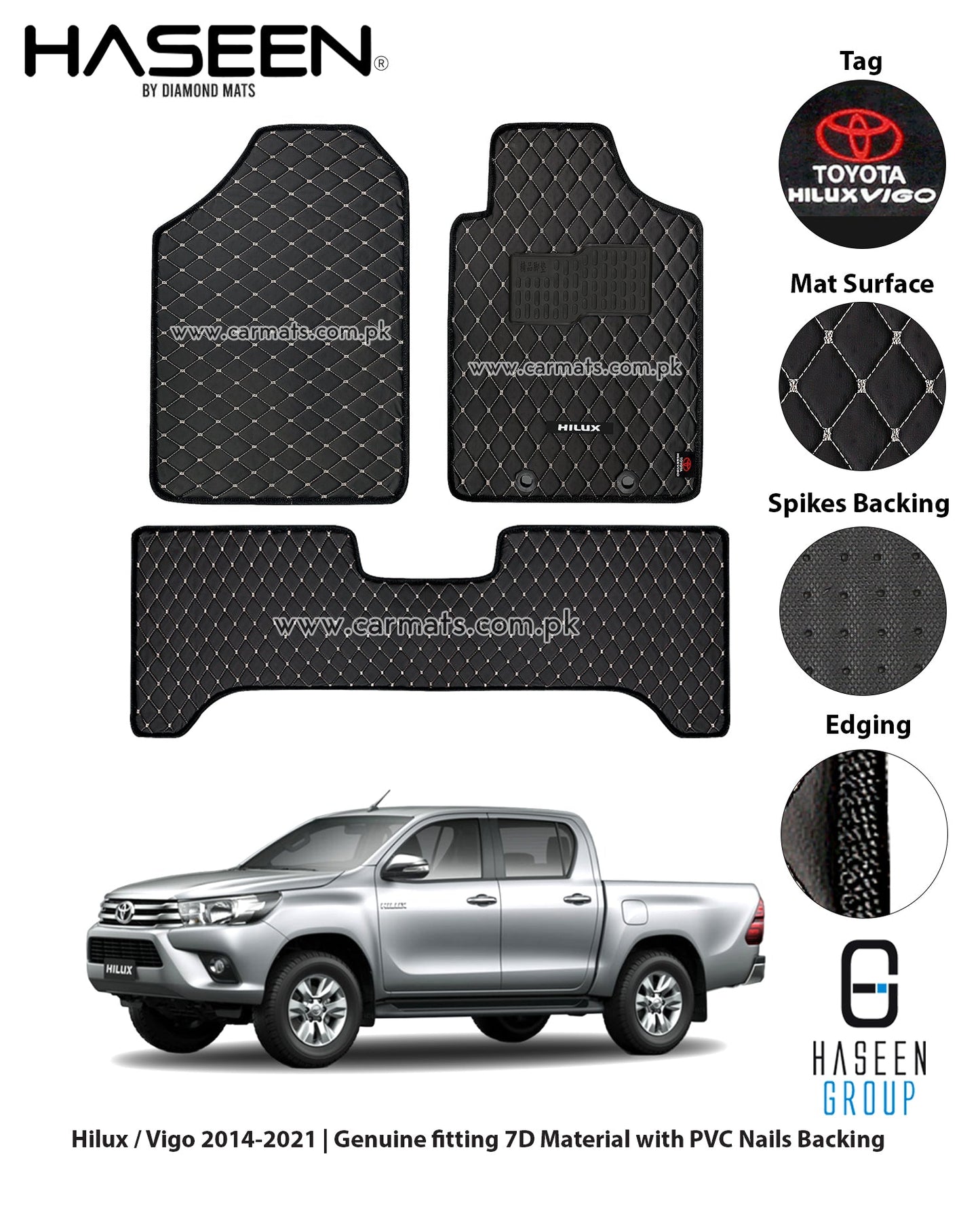TOYOTA HILUX 2014-2021 7D LUXURY CAR FLOOR MAT