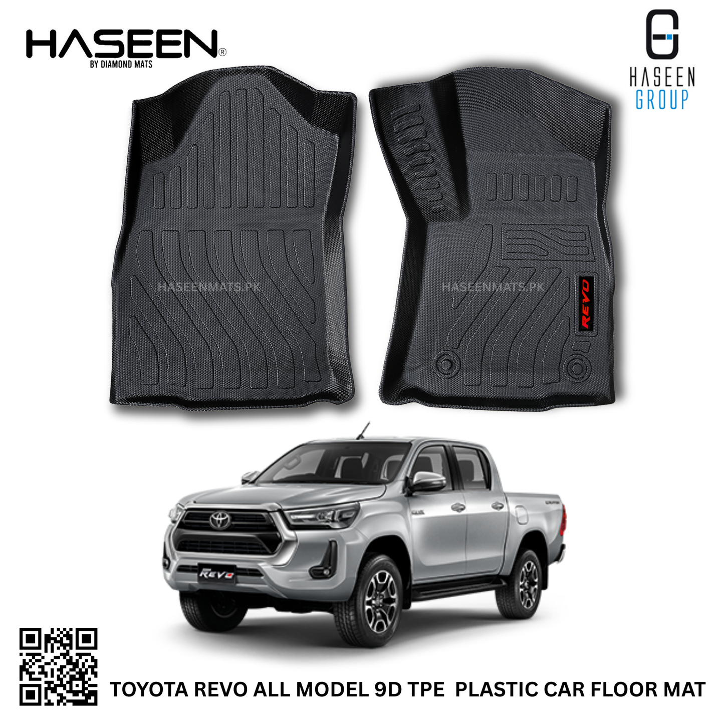 TOYOTA REVO LUXURY STYLE 9D TPE PLASTIC HEAVY DUTY CAR FLOOR MAT