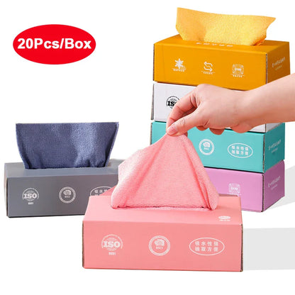 Microfiber Cleaning Cloths – 10-Piece Reusable Tissue Box for Dusting, Polishing &amp; Household Cleaning - Micro Fiber Tissues - Cleaning Cloth