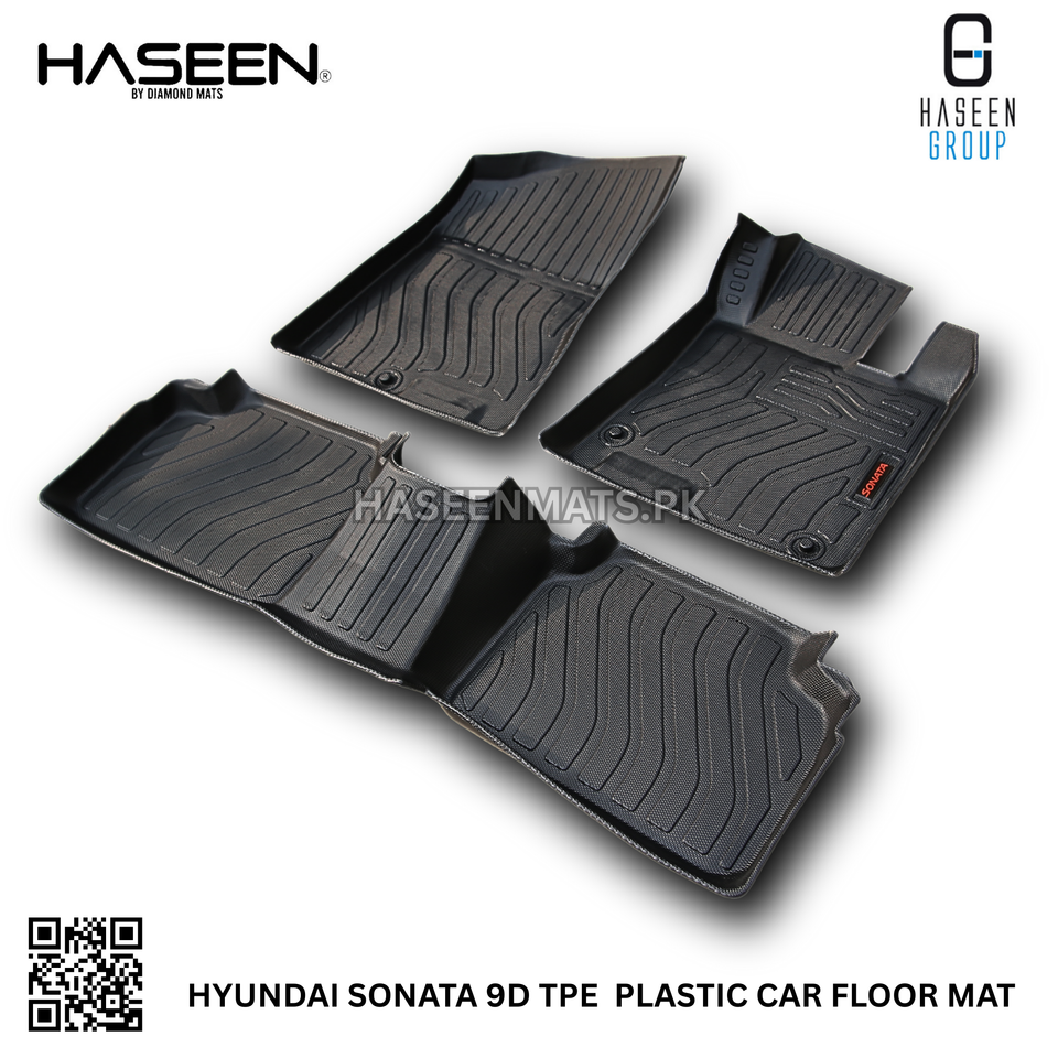 HYUNDAI SONATA 2021-2024 9D TPE PLASTIC HEAVY DUTY CAR FLOOR MAT