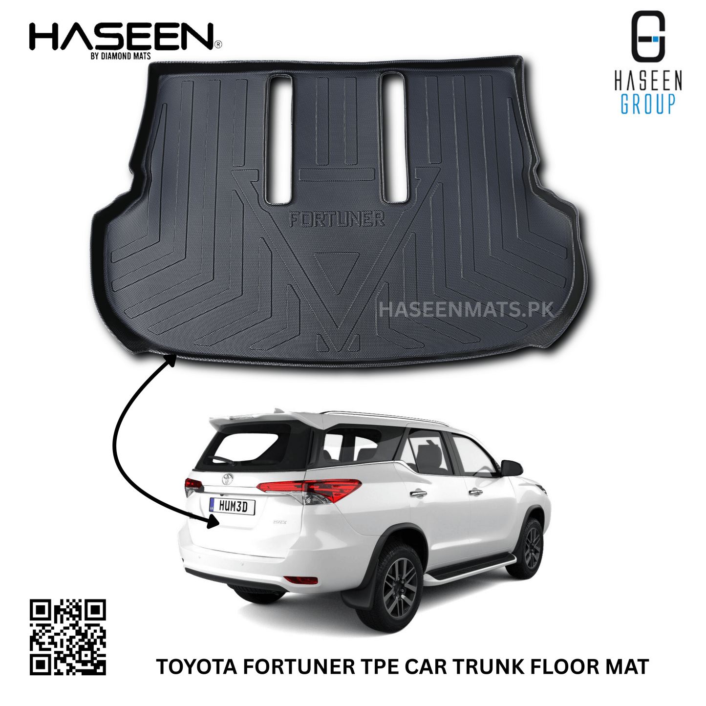TOYOTA FORTUNER 2014-2022 TPE PLASTIC CAR TRUNK MAT