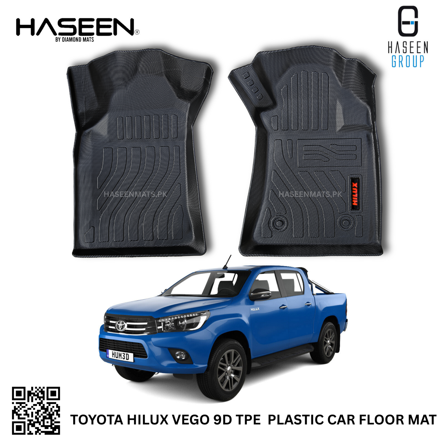 TOYOTA HILUX NEW LUXURY STYLE TPE PLASTIC HEAVY DUTY 9D FLOOR MAT