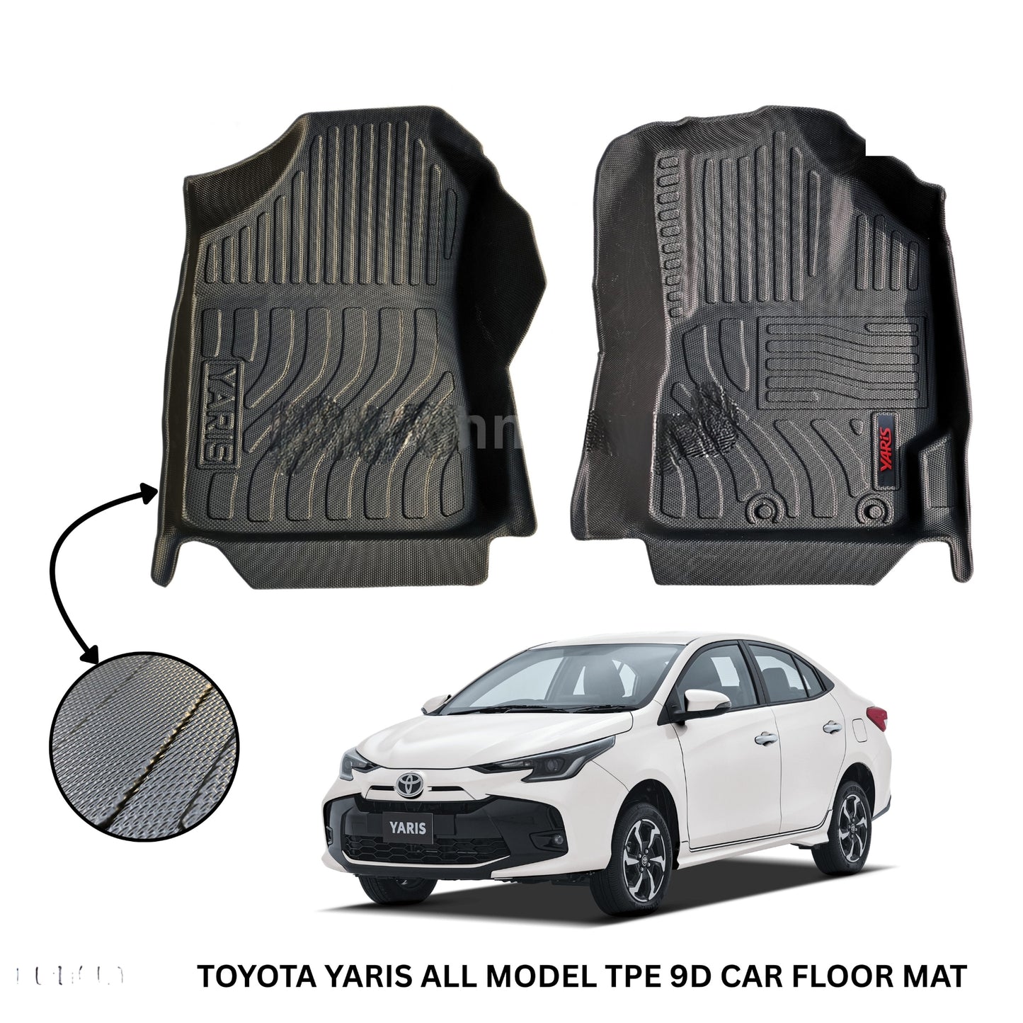 TOYOTA YARIS SEDAN 9D TPE PLASTIC FLOOR MATS