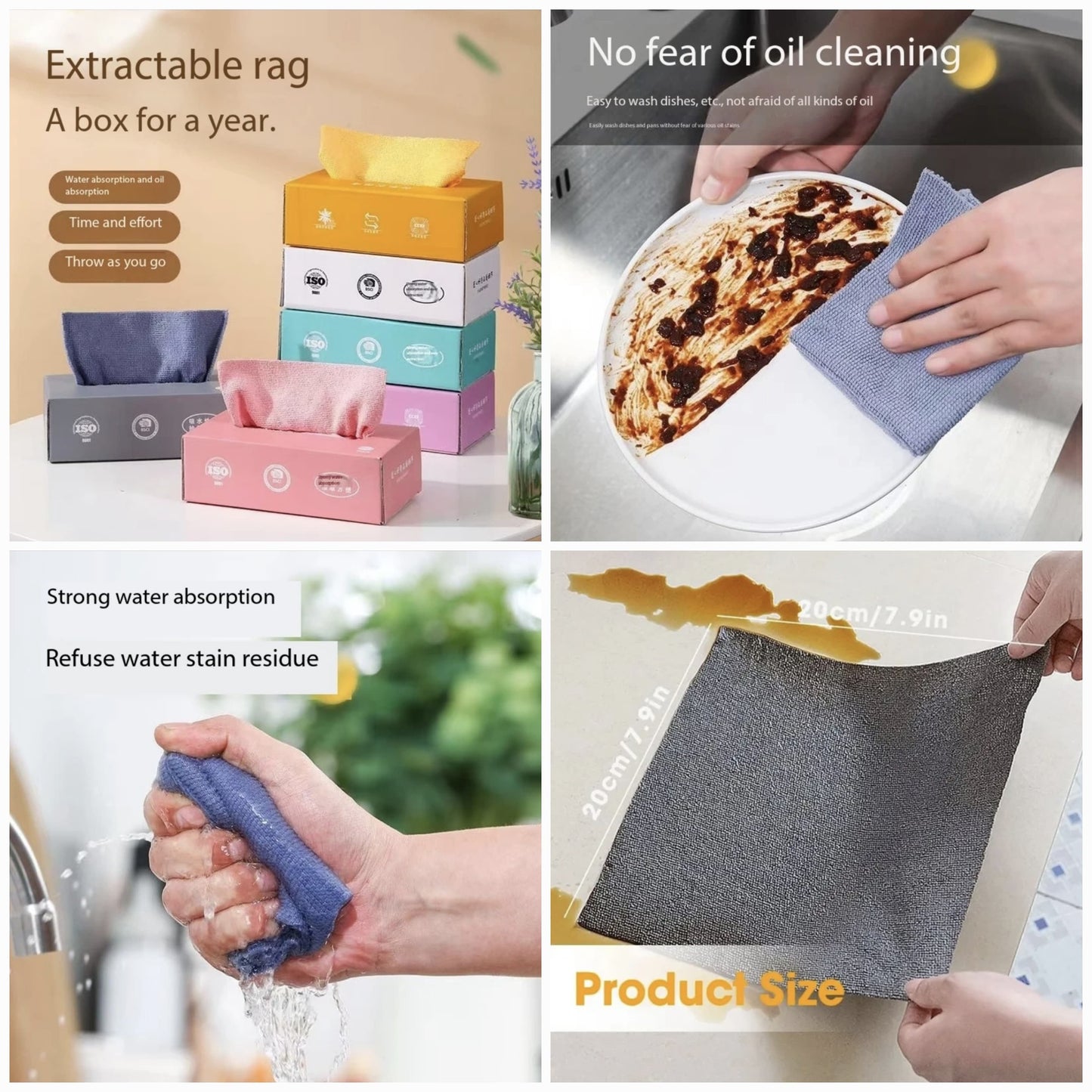 Microfiber Cleaning Cloths – 10-Piece Reusable Tissue Box for Dusting, Polishing &amp; Household Cleaning - Micro Fiber Tissues - Cleaning Cloth