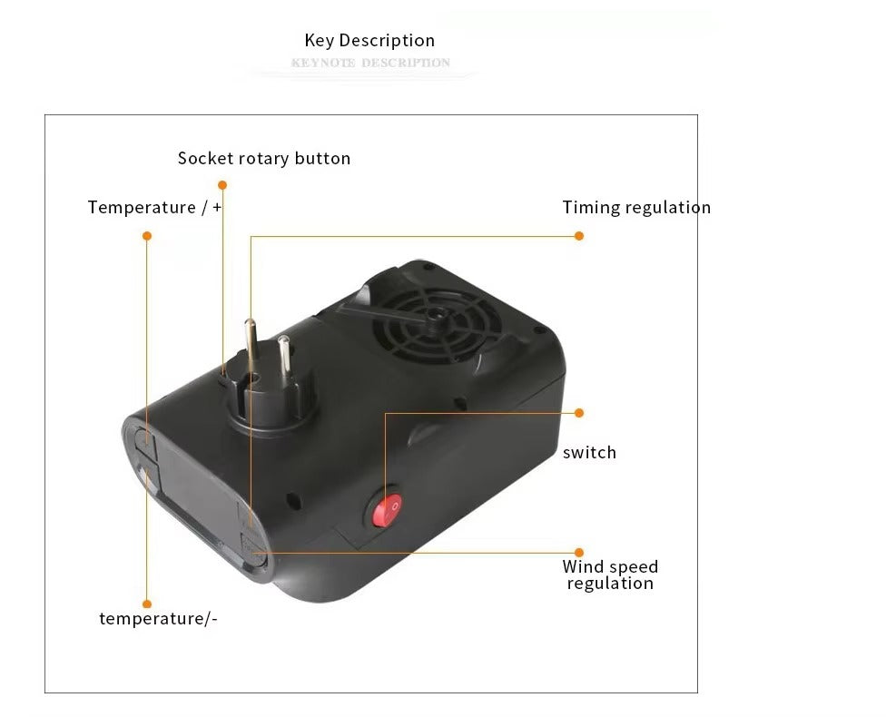 Mini Electric Heater Portable with remote