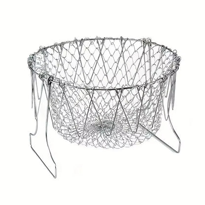 Stainless Steel Foldable Multifunctional Frying Basket/Drainer