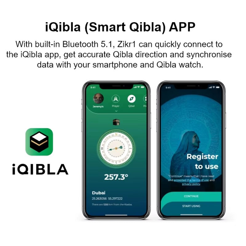 Iqibla Smart Tasbih Ring with digital/LED counter & prayer timing vibration