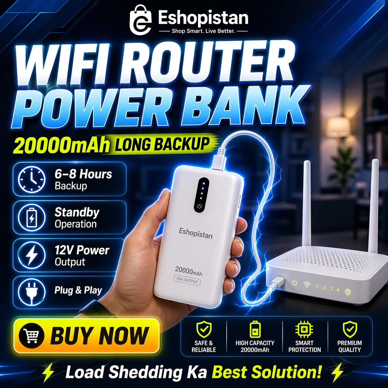 Wifi Router Power Bank (8-10hrs Battery Time)