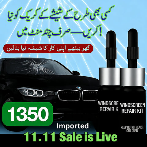 Windshield Automotive Glass Crack Nano Repair Fluid Kit – Quick & Easy Solution for any type of Glass