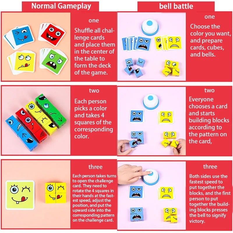 Face Changing Magic Cube Building Blocks