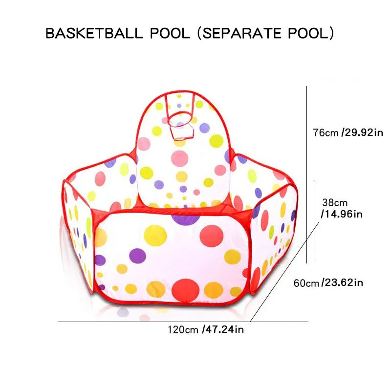 Dry Pool With Basketball Hoop + Free 50 Balls Pack 🎁