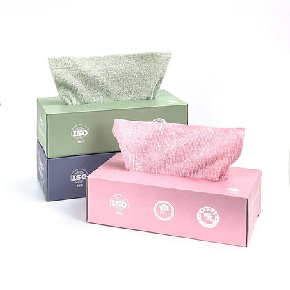 Microfiber Cleaning Cloths – 10-Piece Reusable Tissue Box for Dusting, Polishing &amp; Household Cleaning - Micro Fiber Tissues - Cleaning Cloth