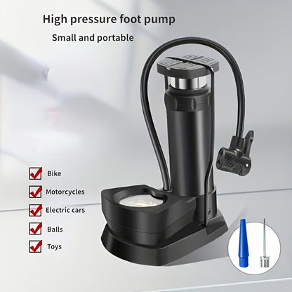 Foot & Hand Air Pump With Pressure Gauge