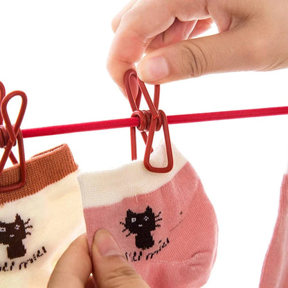 (40% Off NOW + FREE SHIPING ) Portable 15ft Clothesline Rope for Drying Clothes with Free 12 Clips – Dry Clothes Anywhere, Anytime!