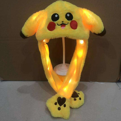 Cute LED Bunny Ear Plush Hat with Moving Ears – Fun Light-Up Costume Hat