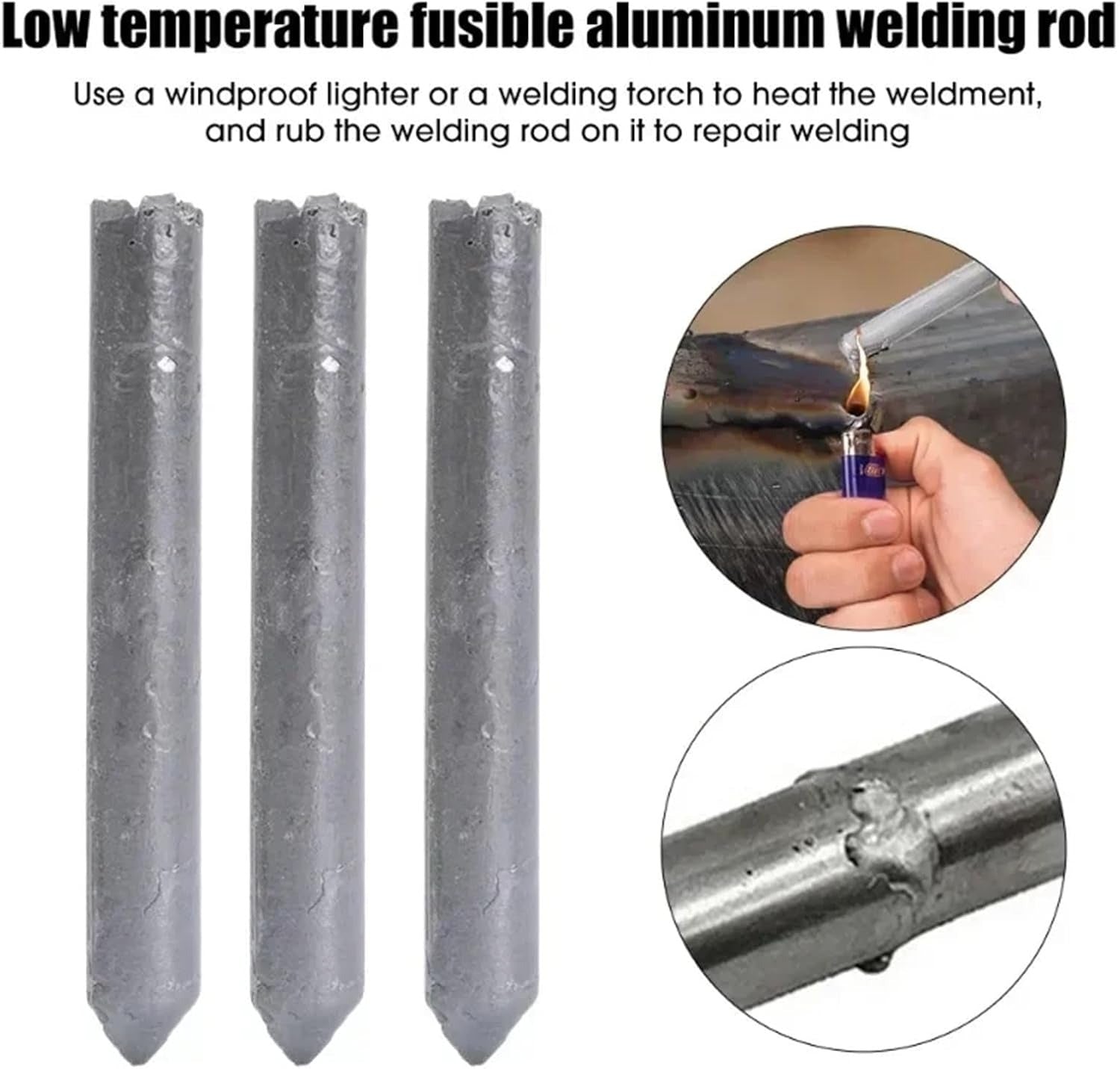 3Pcs Easy Melt Low Temperature Welding Rods – Aluminum Soldering Sticks for Metal Repair, Hole Filling &amp; DIY Fixes