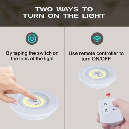 Pack of 3 Wireless LED Night Lights with Remote Control