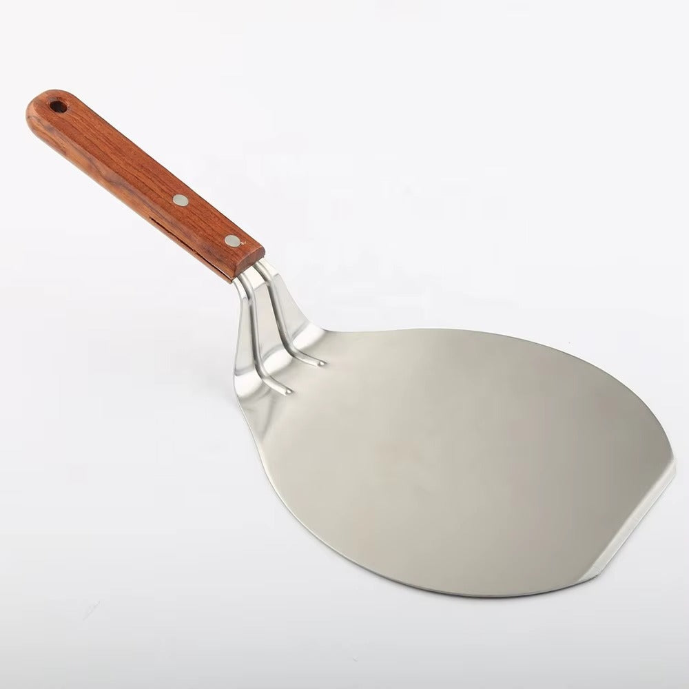 Stainless Steel Pizza Peel Wood Handle Baking Shovel Paddle Cake Lifter Transfer Tray for Baking