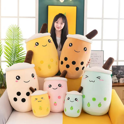 Wholesale 24cm 35cm 50cm 70cm Peluche Plushies Kawaii Cute Stuffed Pearl Cup Shape Toy Bubble Milk Tea Boba Plush Toy