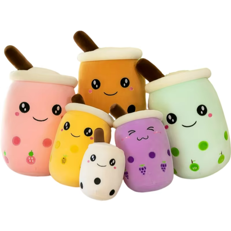 Wholesale 24cm 35cm 50cm 70cm Peluche Plushies Kawaii Cute Stuffed Pearl Cup Shape Toy Bubble Milk Tea Boba Plush Toy
