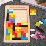 Multicolor Wooden Tetris Blocks  For Kids