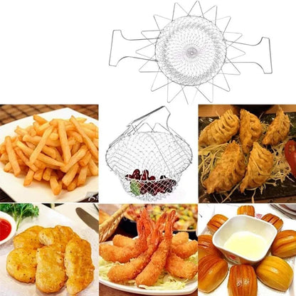 Stainless Steel Multi-Functional Foldable Chef Basket –  !  اب کھانے پکانا اور تلنا ہوا آسان